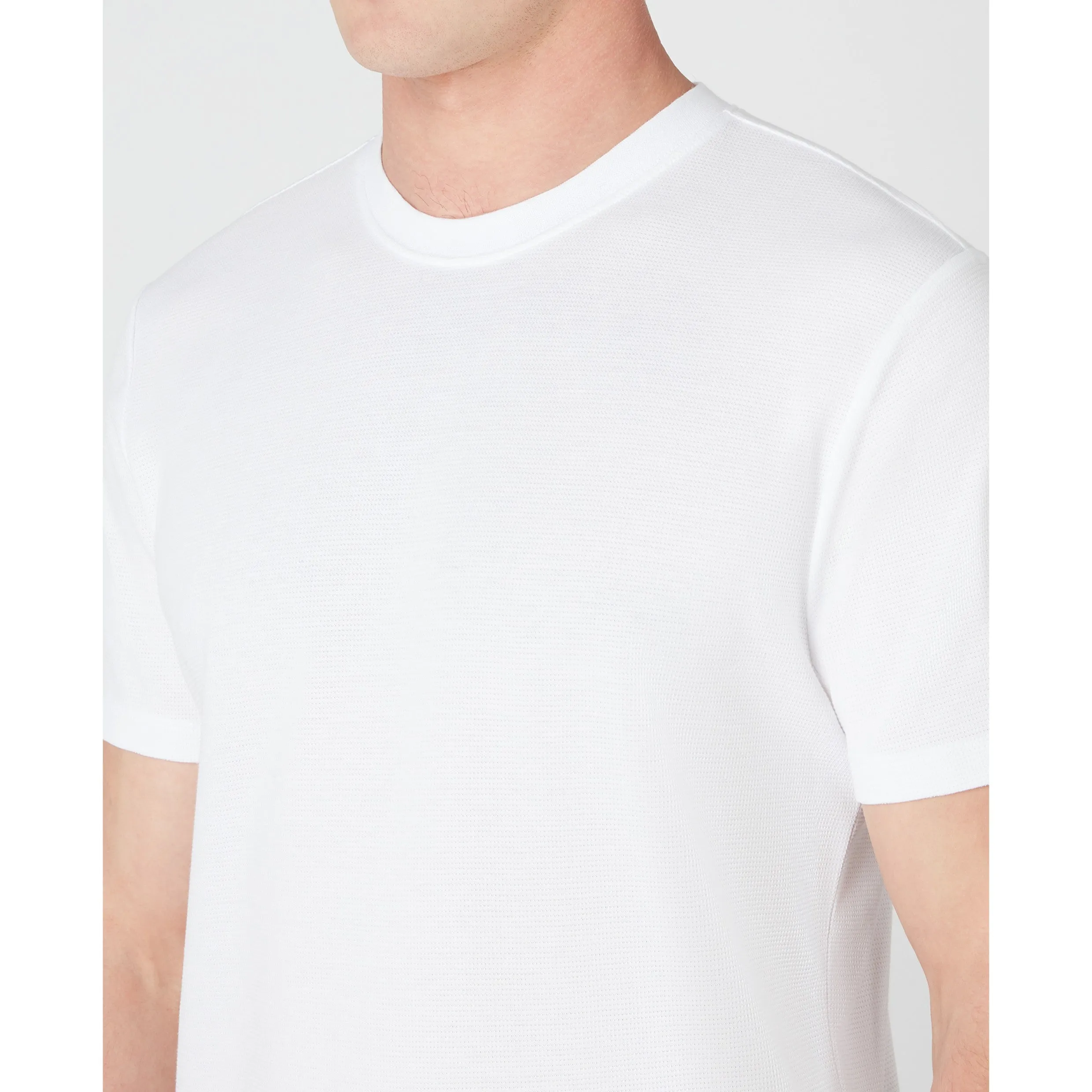 Remus Uomo Cotton Stretch Texture Tee 58786 White