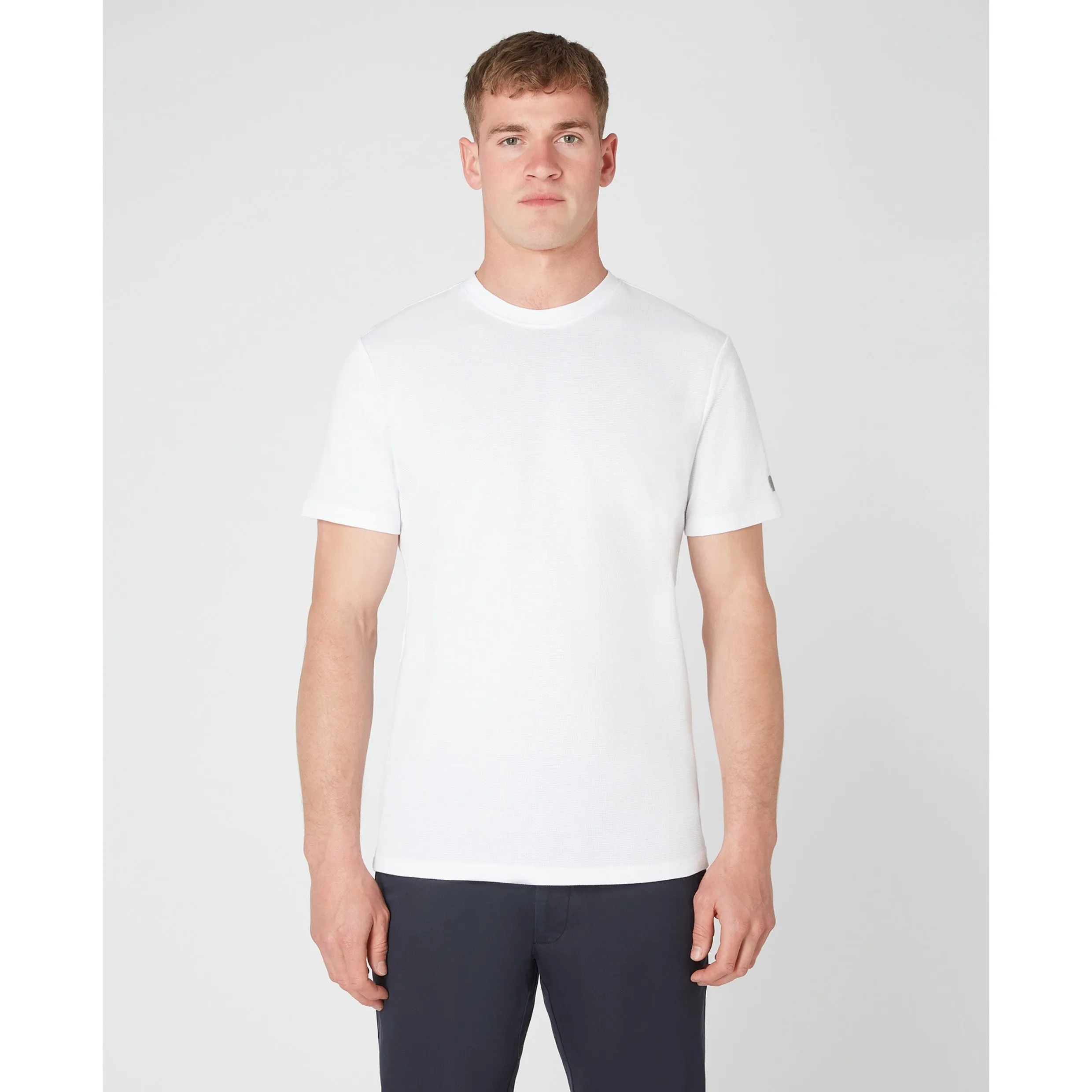 Remus Uomo Cotton Stretch Texture Tee 58786 White