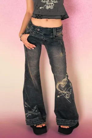 Retro Washed Flared Jeans