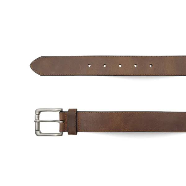 ROMIT - Men's Brown Genuine Leather Belt with Gunmetal Buckle