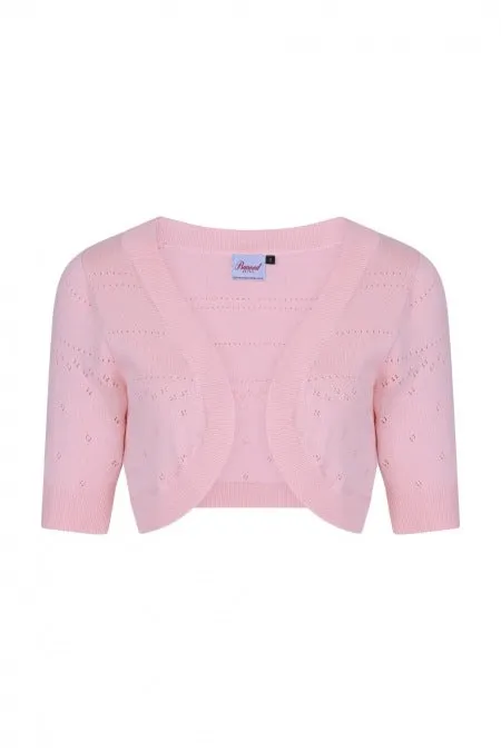 Short Sleeved Rivers Bolero in Pink by Banned