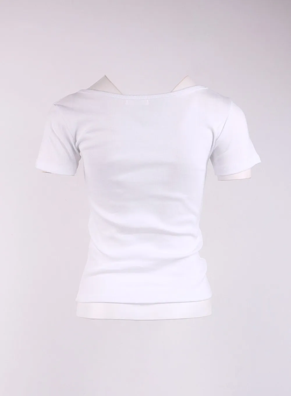 Solid Round Neck Short Sleeve Tee CF401