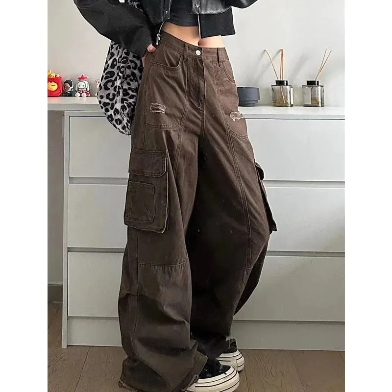 TAVIMART  -  Summer Women's High Waist Loose Jeans Vintage Casual Style Harajuku Pants Retro Y2K Wide Leg Punk Baggy Denim Trouser