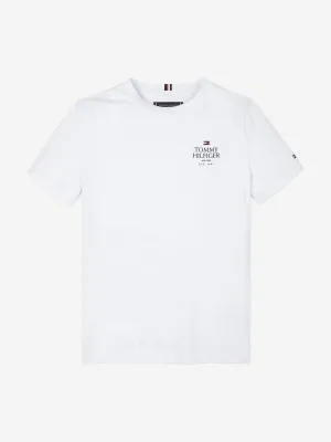 Tommy Hilfiger Boys Logo Puff Print Regular T-Shirt in White