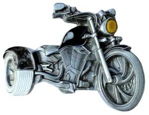 Trike Motorcycle Cut Out Black Belt Buckle