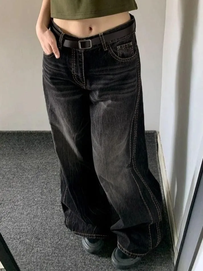 Washed High Waist Boyfriend Jeans