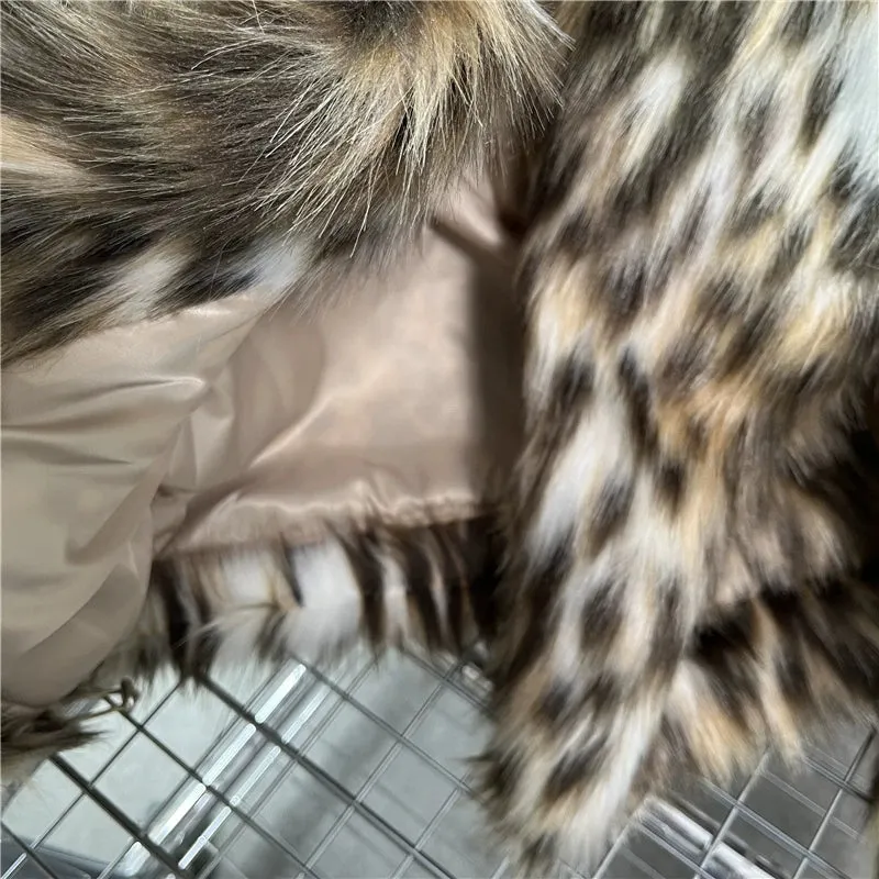 Winter Faux Mink Leopard Print Short Coat