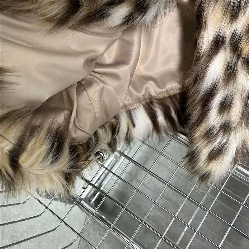 Winter Faux Mink Leopard Print Short Coat