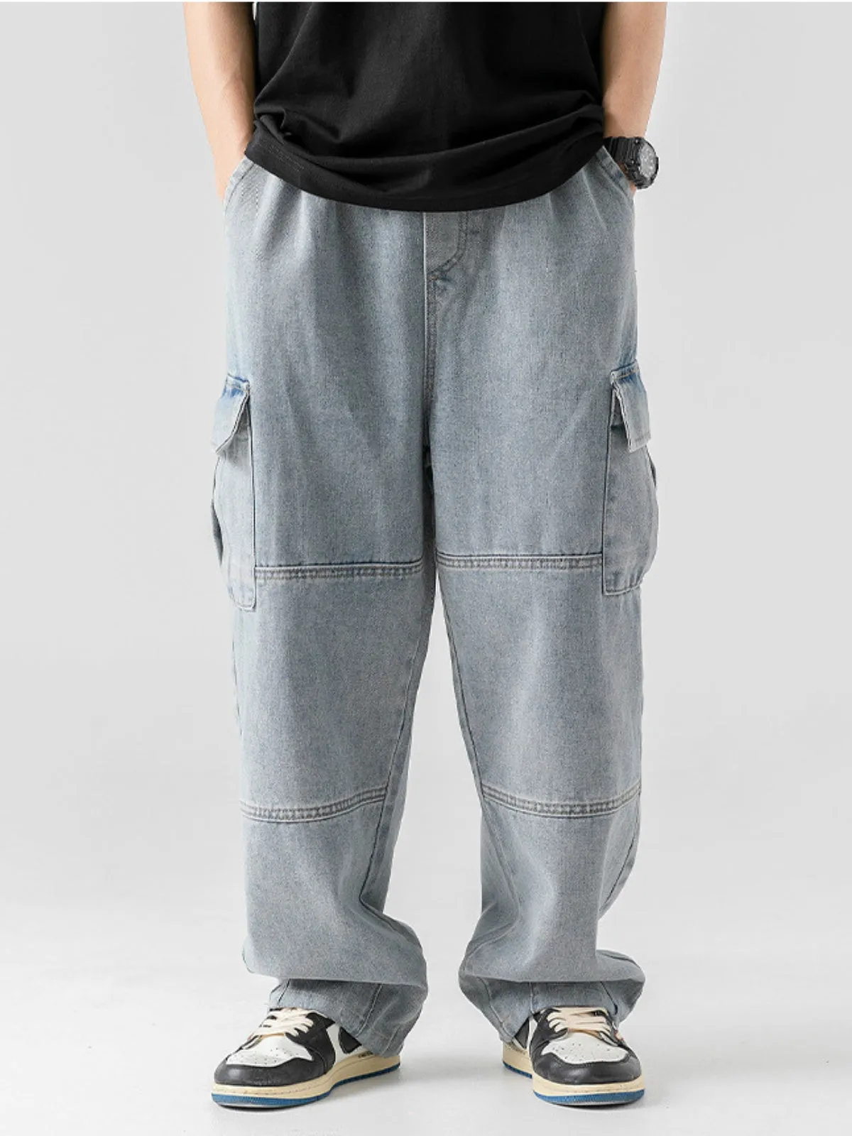 WLS Retro Japanese Three-Dimensional Cargo Jeans