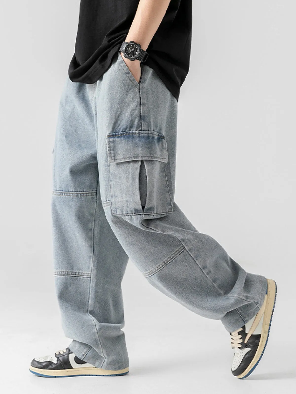 WLS Retro Japanese Three-Dimensional Cargo Jeans