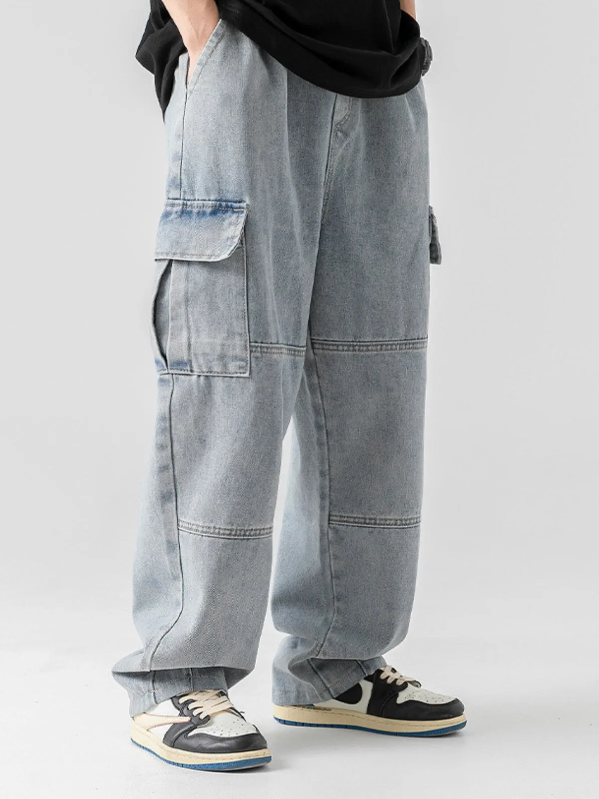 WLS Retro Japanese Three-Dimensional Cargo Jeans